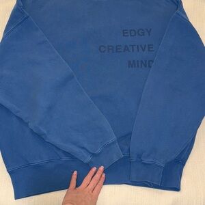 Pull&Bear Blue Crewneck Sweater with Text